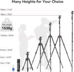 SmallRig Camera Tripod, 71" Foldable Aluminum Tripod/Monopod, 360°Ball Head Detachable, Payload 33lb, Adjustable Height from 16" to 71" for Camera, Phone - Image 3