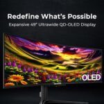 Deco Gear 49" Curved QD-OLED Ultrawide Monitor | 5120x1440 | 144Hz | HDR400 True Black | 0.03ms | FreeSync Premium | 100% sRGB | HDMI 2.1 | 90W USB-C | Built-in Speakers| Height Adjustable Stand - Image 3