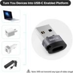 USB C to USB Adapter (4 Pack),USB-C Female to USB Male, Type C to USB A Converter Compatible with Apple MagSafe, iPhone 11 12 13 14 15 Pro Max, Samsung Galaxy Note,Google Pixel etc, Grey - Image 3