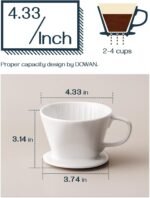 DOWAN Pour Over Coffee Maker, Non-Electric Pour Over Coffee Dripper, Manual Brew Maker, Single Cups Porcelain Slow Brewing Accessories for Gifts,White - Image 4