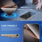 ImpactStrong 3-Pack Shatterproof Tempered Glass Screen Protector for iPhone 16 Pro Max [Easy Installation Frame] [Bubble Free] [9H Hardness] [Full Coverage] Case Friendly, 6.9 Inch - Image 6