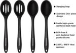 Silicone Cooking Spoon, Nonstick Kitchen Spoons for Cooking, Slotted and Solid Serving Spoon Heat Resistant, Silicone Mixing Spoons Basting for Nonstick Cookware 4 Pack - Image 3