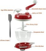 KIRKWOOD KITCHEN Multi-function Manual Food Processor Kitchen Meat Grinder Vegetable Chopper, Slicer Spinner Dicer for Fruits, Herbs, Lettuce, Salad Foods - Image 3