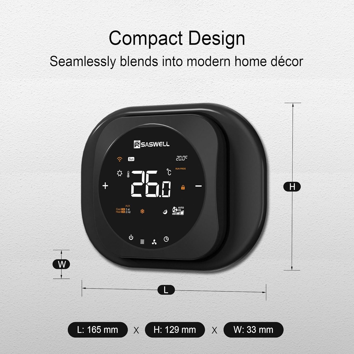 Smart Thermostat 3H/2C, WiFi Household Thermostat for Heat Pump and Conventional Multi-Stage System, Easy DIY Installation, Voice Control, Support Alexa and Google Home, C-Wire Required - Image 3