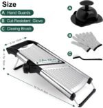 Mandoline Slicer for Kitchen, Adjustable mandoline food slicer， Stainless Steel vegetable slicer with Cut-Resistant Gloves - Image 3