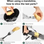 Mandoline Slicer for Kitchen, Adjustable mandoline food slicer， Stainless Steel vegetable slicer with Cut-Resistant Gloves - Image 6