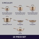 Circulon Premier Professional Hard Anodized Nonstick Cookware Induction Pots and Pans Set, 12 Piece, Bronze - Image 3