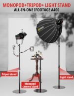 IFOOTAGE RB-A400 Round Base Light Stand Monopod, 79" Tripod Monopod for Cameras, Lights, Webcam, Live Streaming, Vlogging, Payload 22LBS - Image 3