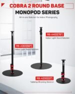 IFOOTAGE RB-A400 Round Base Light Stand Monopod, 79" Tripod Monopod for Cameras, Lights, Webcam, Live Streaming, Vlogging, Payload 22LBS - Image 5