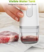 FEPPO Vacuum Sealer for Food with Visible Water Tank, Handheld Saver Compact Vacuum Sealer Machine with 30 Reusable Bags for 6X Preservation & Fresh, White - Image 3