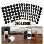 SWOMMOLY Spice Rack Organizer with 36 Empty Square Spice Jars, 396 Spice Labels with Chalk Marker and Funnel Complete Set, for Countertop, Cabinet or Wall Mount, Black - Image 4