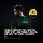 Razer DeathAdder V3 Pro Wireless Gaming Mouse: 64g Lightweight Ergonomic - 30K DPI Optical Sensor - Gen-3 Optical Switches - 8 Programmable Controls - Up to 90 Hr Battery - White - Image 3