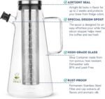 BTaT- Airtight Cold Brew Iced Coffee Maker Pitcher, 2 Liter/ 64 oz, Iced Tea Maker with Spout, Brewing Glass Carafe with Removable Stainless Steel Filter - Image 3