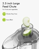 SIFENE Centrifugal Juicer Machine 3 Speed Compact Juice Extractor With 2.5 Inch Wide Mouth Chute 500W Peak Power Stainless Steel Filter For Fruit Vegetable High Yield Easy Clean - Image 3