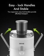 SIFENE Centrifugal Juicer Machine 3 Speed Compact Juice Extractor With 2.5 Inch Wide Mouth Chute 500W Peak Power Stainless Steel Filter For Fruit Vegetable High Yield Easy Clean - Image 5