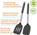 4Pcs Silicone Spatula Turner Slotted Spatula Set Spoon, Spatulas Silicone Heat Resistant Wok Rubber Spatulas for Nonstick Cookware Spatula Cooking Kitchen Utensils Set - Image 3