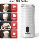 Milk Frother, Paris Rhône 4-in-1 Milk Steamer and Frother, Hot & Cold Foam Milk Warmer with Temperature Control, Auto Shut-Off Frothers for Coffee, Latte, Cappuccino, Macchiato - Image 4