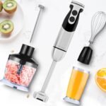 MegaWise Pro Titanium Reinforced 5-in-1 Immersion Hand Blender, Powerful Motor with 80% Sharper Blades, 12-Speed Corded Blender (Black) - Image 3