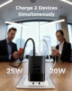 45W USB C Charger, 2 Port PPS Compact Foldable GaN Charger for iPhone 17/16, iPad, Galaxy S25 S24, Pixel 10/9, Compatible with MagSafe (Black) - Image 3