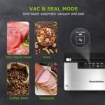 Bonsenkitchen Vacuum Sealer Machine, Stainless Steel Food Sealer Vacuum Sealers with 100 Bags & 1 Roll Bag, 5 Food Vacuum Modes, Built-in Cutter & Bag Storage, Silver-Black - Image 4