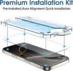 amFilm Auto-Alignment OneTouch for iPhone 16 Pro [6.3''] Screen Protector + Camera Lens Protector, Tempered Glass, 30 seconds Installation, Bubble Free, Case Friendly, Anti-Scratch [2+2 Pack] - Image 4