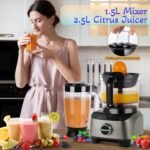 11 in 1 Food Processor Blender Combo,51oz Juice Blender, large Chute 14cup Food Processor,blenders kitchen for Chopping/Mixing/Mincing/Slicing/Shredding/Purees & Dough, safety lock 600W - Image 4
