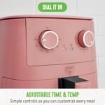 GreenLife 4.5QT Air Fryer, Mechanical Dial Controls, PFAS-Free Ceramic Nonstick Drawer, Adjustable Temp & Timer, LED Indicator, Oil-Less Cooking, Dishwasher Safe, Compact Family Size, Pink - Image 4