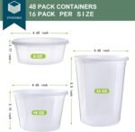 Deli Containers with Lids 48 Sets [8,16, 32 oz 16 Each ] - Food Storage Containers with Lids Freezer Safe, Soup Containers for Restaurant, BPA Free | Portion Control | Leakproof | Microwave - Image 3