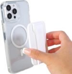 LoveHandle PRO MagSafe Compatible Magnetic Phone Grip w/Kickstand - Mount, Strap and Stand for Smartphone and Tablet - MagSafe Ring Included - Fits All Devices - White Silicone - Image 3