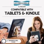LoveHandle PRO MagSafe Compatible Magnetic Phone Grip w/Kickstand - Mount, Strap and Stand for Smartphone and Tablet - MagSafe Ring Included - Fits All Devices - White Silicone - Image 4