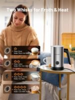 Keenstar Electric Milk Frother, Automatic Milk Steamer Warm or Cold Foam Maker for Latte, Cappuccino, Macchiato, Stainless Steel Milk Warmer with Temperature Controls - Image 3