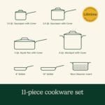 Cuisinart 11-Piece Nonstick Cookware Set, Ceramica XT, Black, 54C-11BK - Image 5