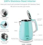 Electric Kettle(BPA Free), Double Wall Water Boiler Heater, Stainless Steel Interior, Cool Touch Coffee Pot & Tea Kettle, Auto Shut-Off and Boil-Dry Protection, 1.5L, 2 Year Warranty - Image 3