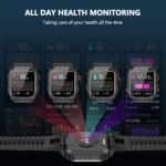 Smart Watch for Men, Military GPS Smartwatches with Call/Text, Health Monitor(Heart Rate/SpO2/Sleep), Compass/Altitude/Barometer, Outdoor Fitness Tracker for iPhone/Android(with GPS, Black) - Image 4