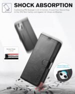 TUCCH Case Wallet for iPhone 13 (6.1") 2021, RFID Blocking 3 Card Holder Kickstand PU Leather Flip Folio, [Shockproof TPU Inner Shell] Phone Cover, Black - Image 5