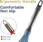 Blue Silicone Whisk, Professional Plastic Whisks for Cooking Non-Scratch, Stainless Steel & Heat Resistant Rubber Wisk, Dishwasher Safe Whisk, 12-Inch - Image 4