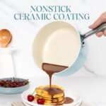 MICHELANGELO Sauce Pan with Lid, Non Stick Saucepan Set of 3-1Qt & 2Qt & 3Qt Small Pots for Cooking, Ceramic Saucepan - Non-Toxic, Scratch-Resistant, Oven Safe, Light Blue - Image 4