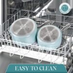 MICHELANGELO Sauce Pan with Lid, Non Stick Saucepan Set of 3-1Qt & 2Qt & 3Qt Small Pots for Cooking, Ceramic Saucepan - Non-Toxic, Scratch-Resistant, Oven Safe, Light Blue - Image 5