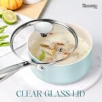 MICHELANGELO Sauce Pan with Lid, Non Stick Saucepan Set of 3-1Qt & 2Qt & 3Qt Small Pots for Cooking, Ceramic Saucepan - Non-Toxic, Scratch-Resistant, Oven Safe, Light Blue - Image 6