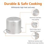 Amazon Basics 12 quarts Stainless Steel Aluminum-Clad Stock Pot with Cover - Image 3