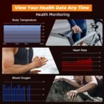 Smart Ring for Women Men, Fitness Tracker Ring with Body Temperature, Sleep Monitor, Heart Rate, Blood Oxygen, Calories, No Subscription Fee, IP68 Waterproof for iPhone & Android (Gold, #7) - Image 3