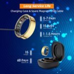 Smart Ring for Women Men, Fitness Tracker Ring with Body Temperature, Sleep Monitor, Heart Rate, Blood Oxygen, Calories, No Subscription Fee, IP68 Waterproof for iPhone & Android (Gold, #7) - Image 5
