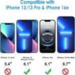 JETech Privacy Screen Protector for iPhone 16e 2025, iPhone 13/13 Pro 6.1-Inch, Anti Spy Tempered Glass Film, 2-Pack - Image 3