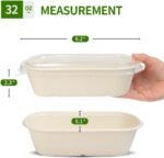 50 Pack 32 oz Disposable Meal Prep Containers Disposable Food Containers with Lids, Paper Togo Containers for Meal Prep, Lunch, Leftover (50 Bowls 50 Lids) - Image 3