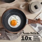 Kitchen Academy Induction Cookware Sets - 12 Piece Cooking Pan Set, Granite Black Nonstick Pots and Pans Set - Image 3