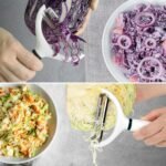 2PCS Cabbage Shredder Slicer Peeler for Coleslaw, Cabbage Cutter Grater Shredder for Sauerkraut, Large Y Peeler Wide Blade Vegetable Peeler, White with Green - Image 4