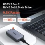 SSK External SSD 250GB, USB C SSD External Solid State Drives up to 1050MB/s, Portable SSD USB 3.2 Gen2 for iPhone 15/Pro, Windows, Mac, Android Phones and Tablets - Image 3