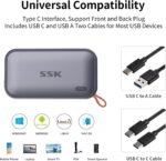 SSK External SSD 250GB, USB C SSD External Solid State Drives up to 1050MB/s, Portable SSD USB 3.2 Gen2 for iPhone 15/Pro, Windows, Mac, Android Phones and Tablets - Image 4
