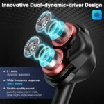 USB-C Wired in-Ear Earbuds, Dual Driver Hi-Fi Headphones with Mic, Noise Isolating Fit, Deep Bass, 5 ft Long Tangle-Free Cable, for iPhone 17 16 15/Android/Samsung Phone, Laptop - Image 3