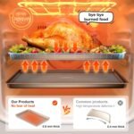 HONGBAKE Baking Sheet Pan Set of 3, Cookie Sheets for Oven, Nonstick Half/Quarter/Jelly Roll Pans with Diamond Texture Pattern, 0.8mm Thick Heavy Duty Cookie Tray, Champagne Gold - Image 4